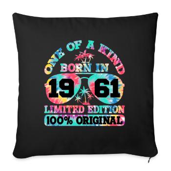 Unique Born 1961 Édition Limitée - Housse de coussin décorative 45 x 45 cm - noir - Devant