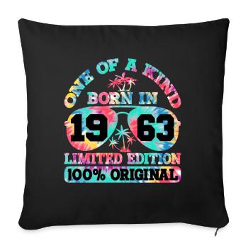 Unique Born 1963 Édition Limitée - Housse de coussin décorative 45 x 45 cm - noir - Devant