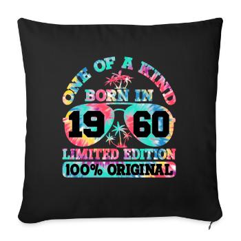 Unique Born 1960 Édition Limitée - Housse de coussin décorative 45 x 45 cm - noir - Devant