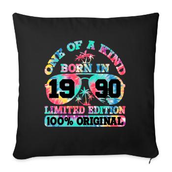 Unique Né en 1990 Édition Limitée - Housse de coussin décorative 45 x 45 cm - noir - Devant