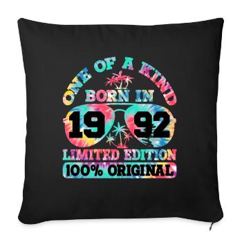 Unique Born 1992 Édition Limitée - Housse de coussin décorative 45 x 45 cm - noir - Devant
