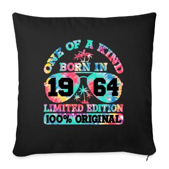 Unique né en 1964 Édition limitée - Housse de coussin décorative 45 x 45 cm - noir - Devant