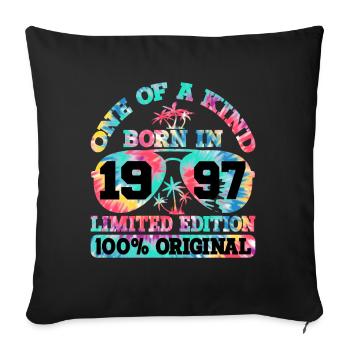 Unique Born 1997 Édition Limitée - Housse de coussin décorative 45 x 45 cm - noir - Devant