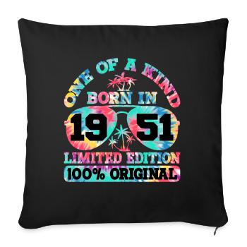 Unique Born 1951 Édition Limitée - Housse de coussin décorative 45 x 45 cm - noir - Devant