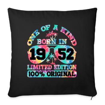 Unique Né en 1952 Édition Limitée - Housse de coussin décorative 45 x 45 cm - noir - Devant