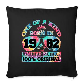 Unique Born 1982 Édition Limitée - Housse de coussin décorative 45 x 45 cm - noir - Devant