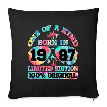 Unique Born 1987 Édition Limitée - Housse de coussin décorative 45 x 45 cm - noir - Devant