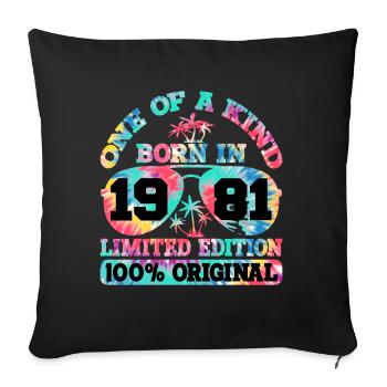 Unique Born 1981 Édition Limitée - Housse de coussin décorative 45 x 45 cm - noir - Devant