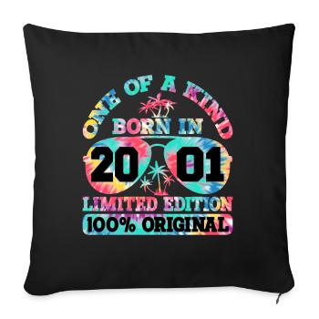 Unique Né en 2001 Édition Limitée - Housse de coussin décorative 45 x 45 cm - noir - Devant