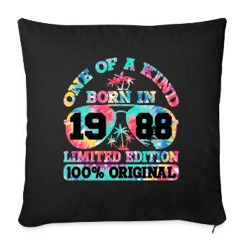 Unique Born 1988 Édition Limitée - Housse de coussin décorative 45 x 45 cm - noir - Devant