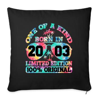 Unique Born In 2003 Édition Limitée - Housse de coussin décorative 45 x 45 cm - noir - Devant