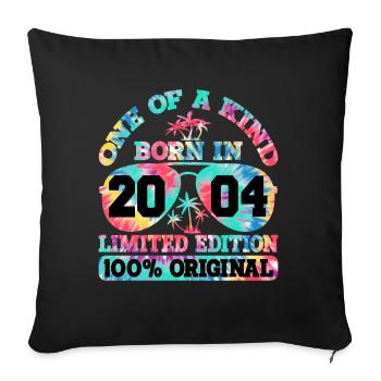 Unique Né en 2004 Édition Limitée - Housse de coussin décorative 45 x 45 cm - noir - Devant