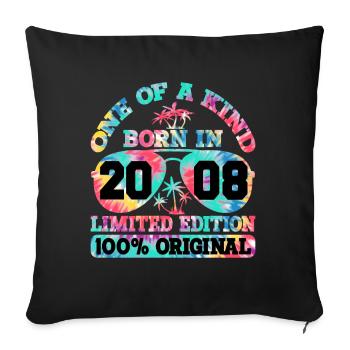 Unique Né en 2008 Édition Limitée - Housse de coussin décorative 45 x 45 cm - noir - Devant