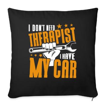 Drôle de repaire de voitures Mécanicien automobile Amateurs de voitures - Housse de coussin décorative 45 x 45 cm - noir - Devant