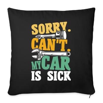 Drôle de repaire de voitures Mécanicien automobile Amateurs de voitures - Housse de coussin décorative 45 x 45 cm - noir - Devant