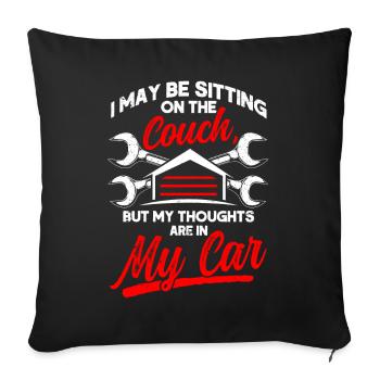 Funny Car Repair Shop Car Mechanic Car Lovers - Sofa pillowcase 17,3'' x 17,3'' (45 x 45 cm) - black - Front