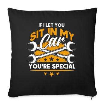 Funny Car Repair Shop Car Mechanic Car Lovers - Sofa pillowcase 17,3'' x 17,3'' (45 x 45 cm) - black - Front