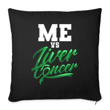I contre le cancer du foie Cancer du foie - Housse de coussin décorative 45 x 45 cm - noir - Devant