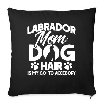 Pet Labrador Mama Dog Labrador - Sofa pillowcase 17,3'' x 17,3'' (45 x 45 cm) - black - Front