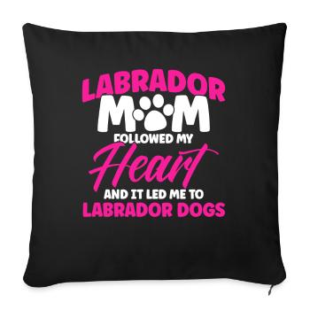 Pet Labrador Mama Dog Labrador - Sofa pillowcase 17,3'' x 17,3'' (45 x 45 cm) - black - Front