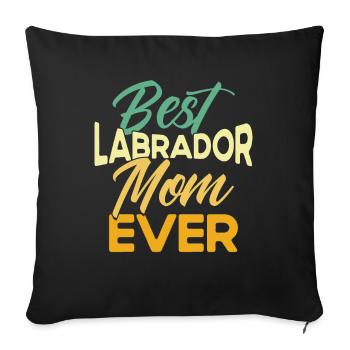 Pet Labrador Mama Dog Labrador - Sofa pillowcase 17,3'' x 17,3'' (45 x 45 cm) - black - Front