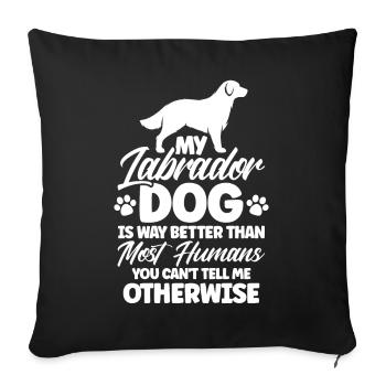 Pet Labrador Mama Dog Labrador - Sofa pillowcase 17,3'' x 17,3'' (45 x 45 cm) - black - Front
