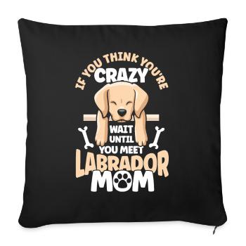 Pet Labrador Mama Dog Labrador - Sofa pillowcase 17,3'' x 17,3'' (45 x 45 cm) - black - Front