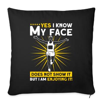 Motivation Streak Running Runner Marathon - Sofa pillowcase 17,3'' x 17,3'' (45 x 45 cm) - black - Front