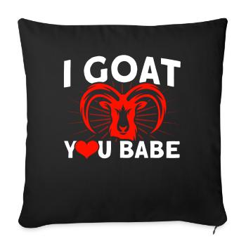 Vintage Retro Goat Breeder Goat Goat Lover - Sofa pillowcase 17,3'' x 17,3'' (45 x 45 cm) - black - Front