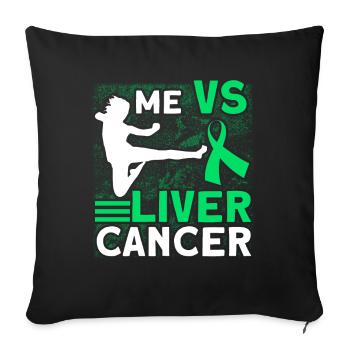 I contre le cancer du foie Cancer du foie - Housse de coussin décorative 45 x 45 cm - noir - Devant