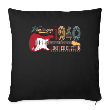 Vintage 1940 Édition Limitée 82ème anniversaire | - Housse de coussin décorative 45 x 45 cm - noir - Devant