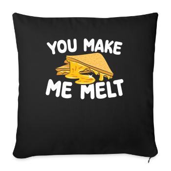 Tu m’amènes à faire fondre | Cuire des | de t-shirt - Housse de coussin décorative 45 x 45 cm - noir - Devant
