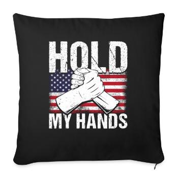 Tenez ma presse de bras à la main - Housse de coussin décorative 45 x 45 cm - noir - Devant