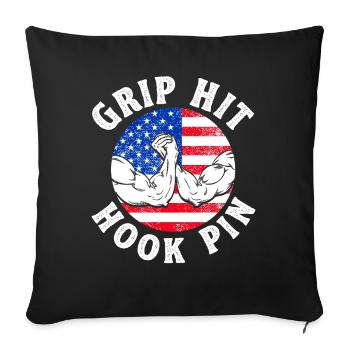 Grip Hit Hook Pin Arm Press - Housse de coussin décorative 45 x 45 cm - noir - Devant