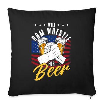 Will Arm Wrestle pour Beer Arm Press - Housse de coussin décorative 45 x 45 cm - noir - Devant