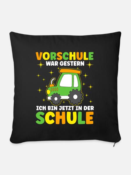 Vorschule War Gestern Schulbeginn - Sofakissenbezug 45 x 45 cm - Schwarz