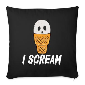 Je crie Sorbet Mochi Popsicles Crème glacée - Housse de coussin décorative 45 x 45 cm - noir - Devant