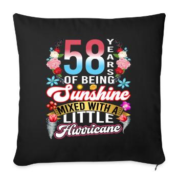 58 Years of Sunshine Mixed with Small - Sofa pillowcase 17,3'' x 17,3'' (45 x 45 cm) - black - Front