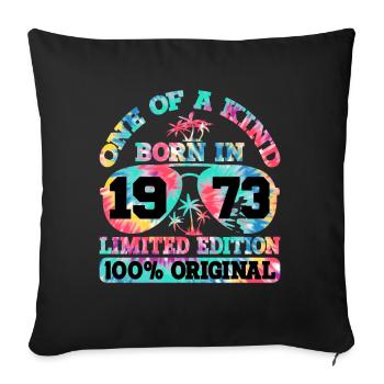 Unique Born 1973 Édition Limitée Été - Housse de coussin décorative 45 x 45 cm - noir - Devant