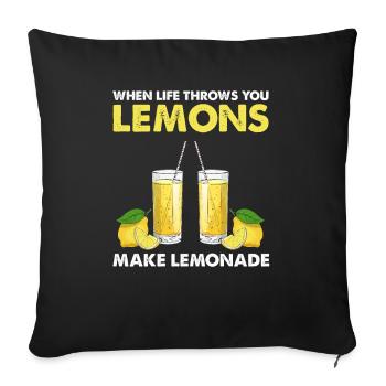 Lemonade Zitrone Limonade Limonaden Stand Design - Sofakissenbezug 45 x 45 cm - Schwarz - Vorne
