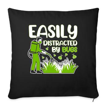 Easily distracted by vermin exterminators - Sofa pillowcase 17,3'' x 17,3'' (45 x 45 cm) - black - Front