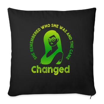 She Remembered Who She Was And The Game Changed - Sofa pillowcase 17,3'' x 17,3'' (45 x 45 cm) - black - Front