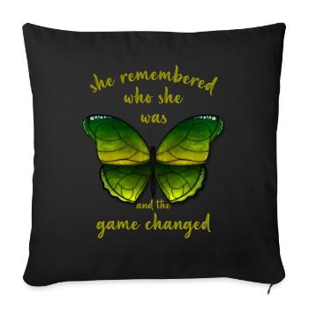 She Remembered Who She Was And The Game Changed - Sofa pillowcase 17,3'' x 17,3'' (45 x 45 cm) - black - Front