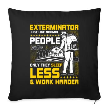 Ils dorment moins et travaillent plus fort - Housse de coussin décorative 45 x 45 cm - noir - Devant