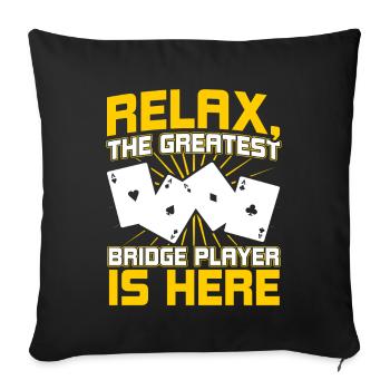 Le plus grand joueur de bridge est ici - Housse de coussin décorative 45 x 45 cm - noir - Devant