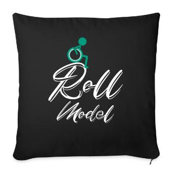 Roll Model Disability Awareness PWD Wheelchair - Sofa pillowcase 17,3'' x 17,3'' (45 x 45 cm) - black - Front