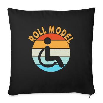 Roll Model Disability Awareness PWD Wheelchair - Sofa pillowcase 17,3'' x 17,3'' (45 x 45 cm) - black - Front