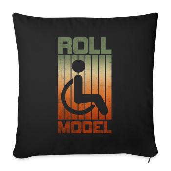 Roll Model Disability Awareness PWD Wheelchair - Sofa pillowcase 17,3'' x 17,3'' (45 x 45 cm) - black - Front