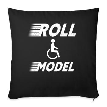 Roll Model Disability Awareness PWD Wheelchair - Sofa pillowcase 17,3'' x 17,3'' (45 x 45 cm) - black - Front