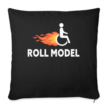 Roll Model Disability Awareness PWD Wheelchair - Sofa pillowcase 17,3'' x 17,3'' (45 x 45 cm) - black - Front